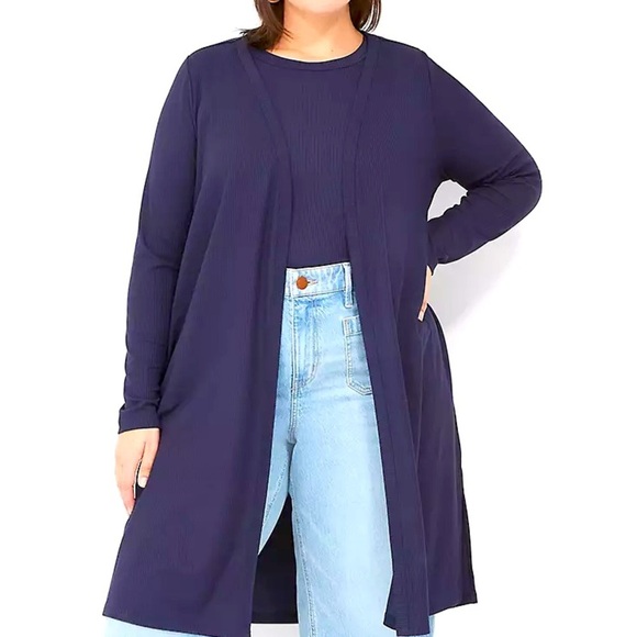 Lane Bryant Stretchy Navy Blue Open Front Cardigan Sweater 18/20 - Picture 1 of 5